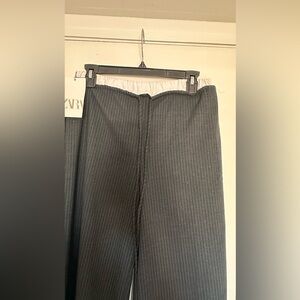 Zara Double Waist Band Wide Leg Charcoal women’s Trousers